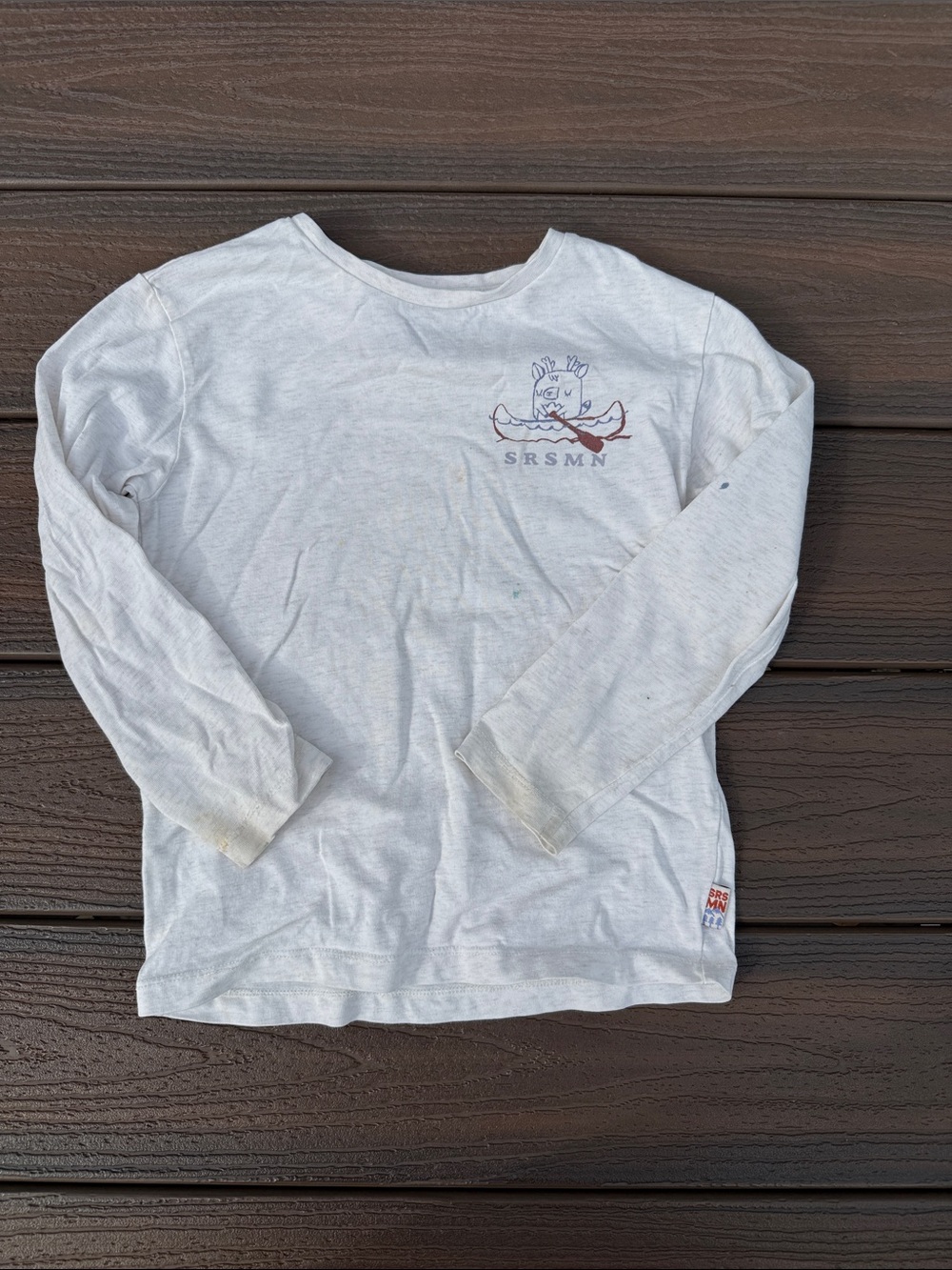 Kids' White Long-Sleeve Graphic Tee